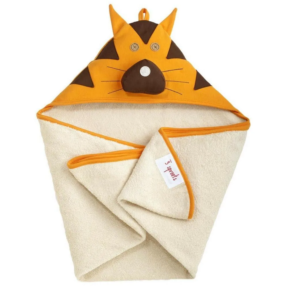 3 Sprouts Orange Tiger Hooded Towel