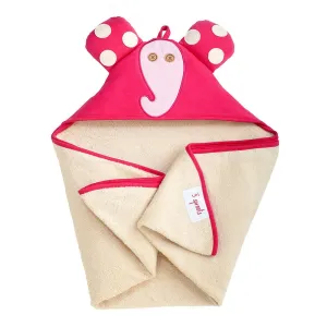 3 Sprouts Pink Elephant Hooded Towel