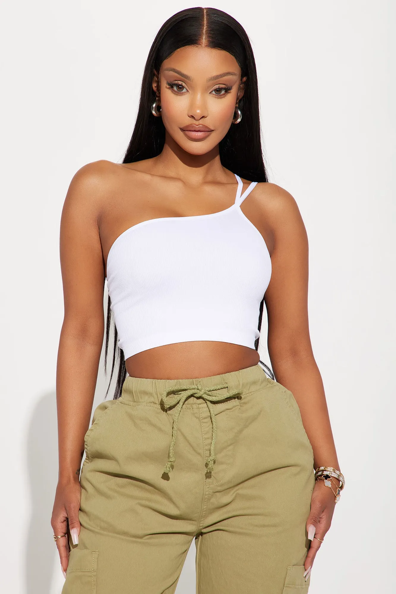 Always In My Views One Shoulder Top - White