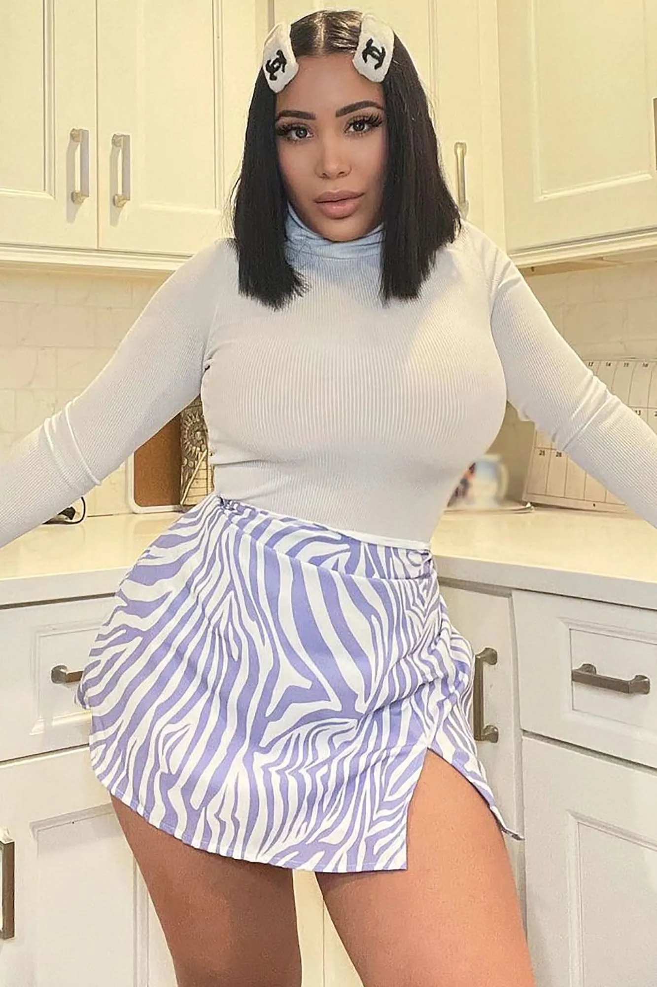 Animal Behavior Mini Skirt - Lavender/combo