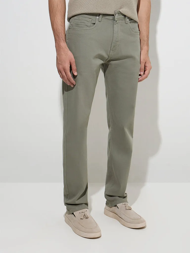 Ascot Olive Relaxed - Fit Mid - Rise Jeans