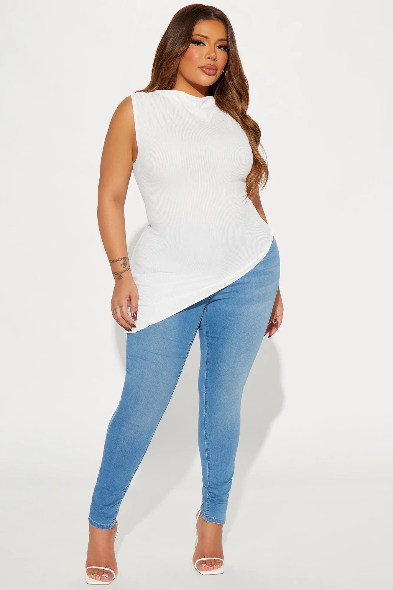 Ava One Shoulder Top - White