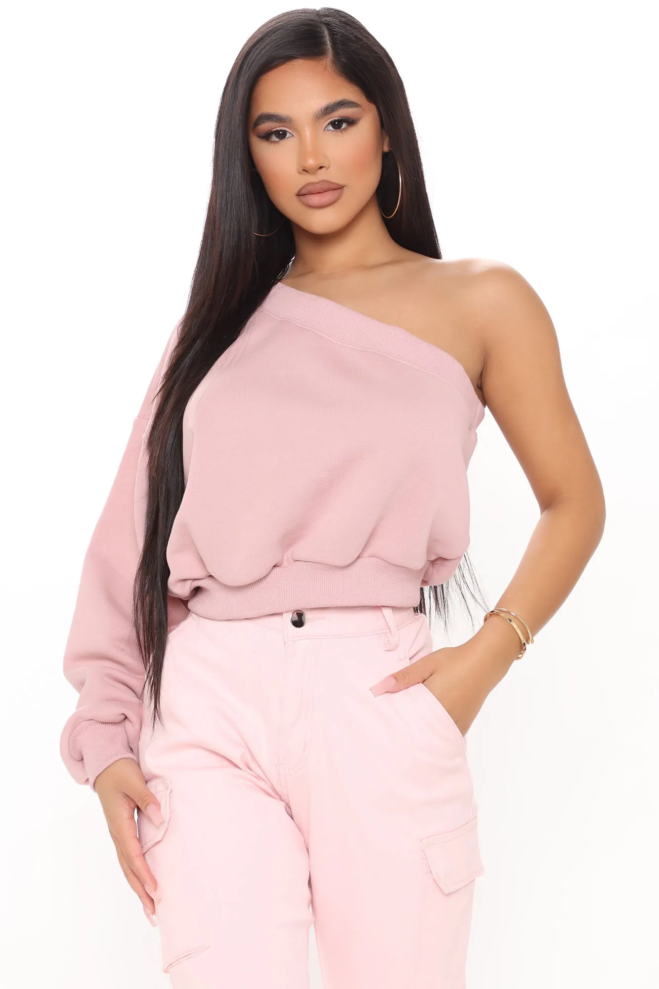 Been About It One Shoulder Top - Mauve