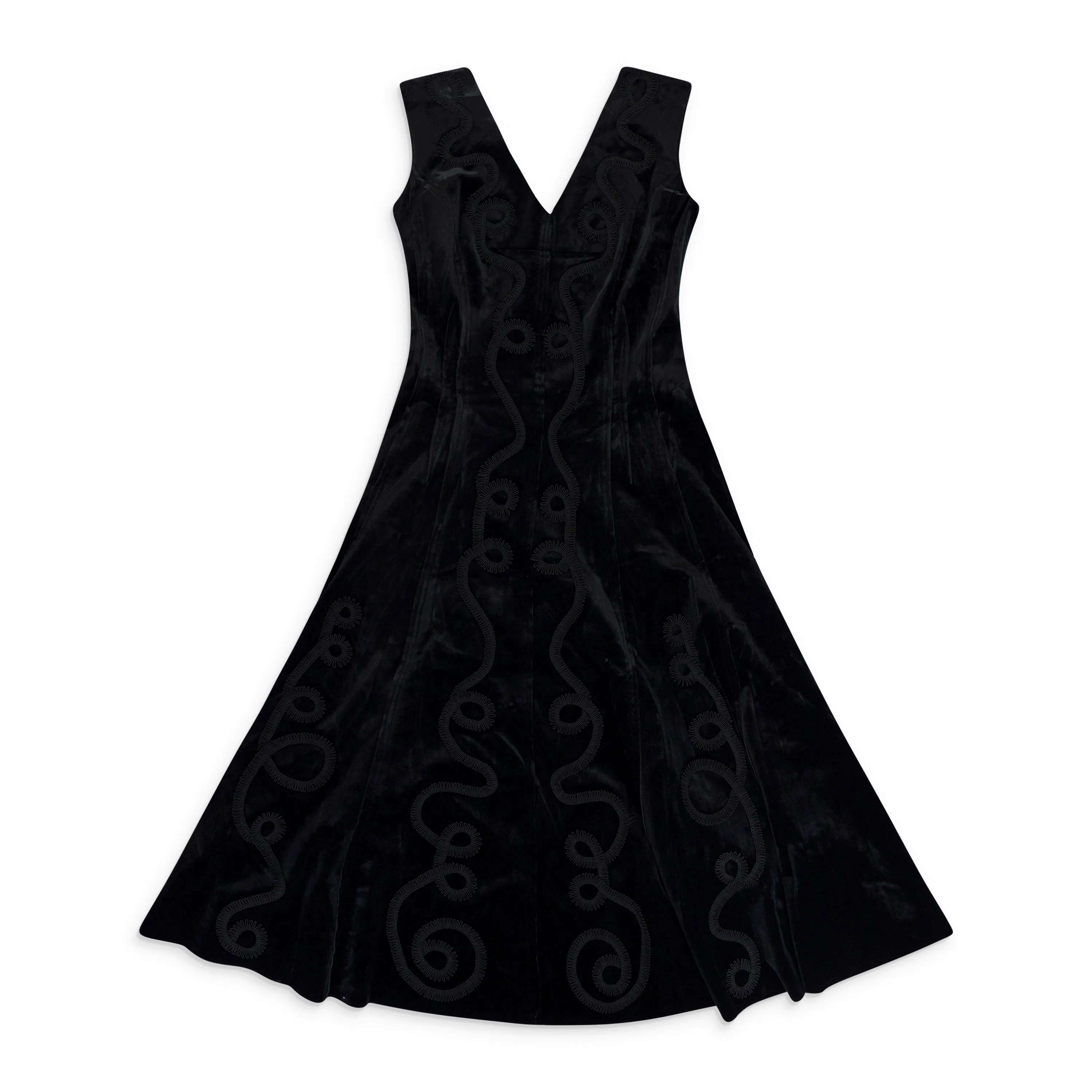 BLACK PASSEMENTERIE REVERSIBLE GRACE DAY DRESS