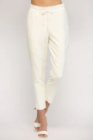 Faux Leather Drawstring Pants