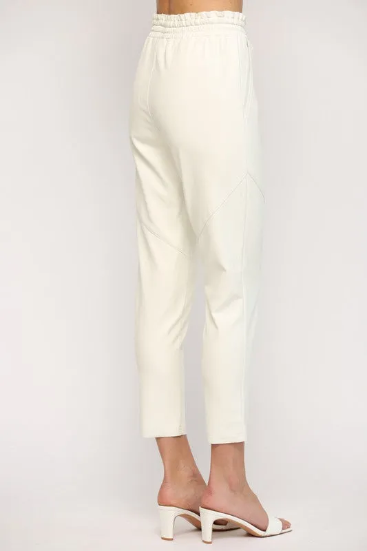 Faux Leather Drawstring Pants
