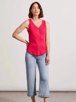 Henley Tank W Buttons [Fruit Punch-5361O]