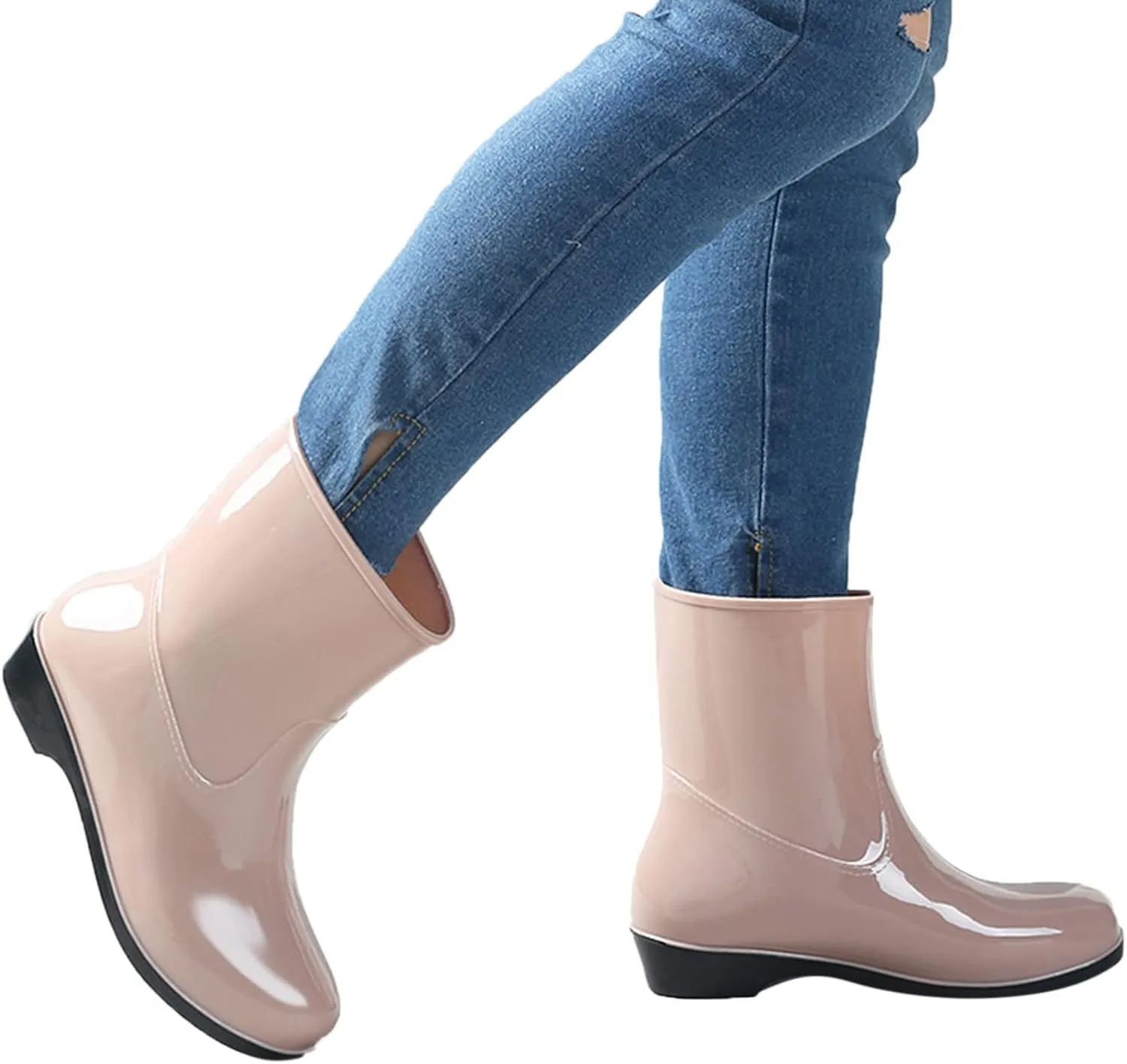 IWIHMIV Women's Rain Boots Rain Boots for Women Waterproof Rubber Boots Outdoor Comfort Boots Non-Slip Women Rain Shoes