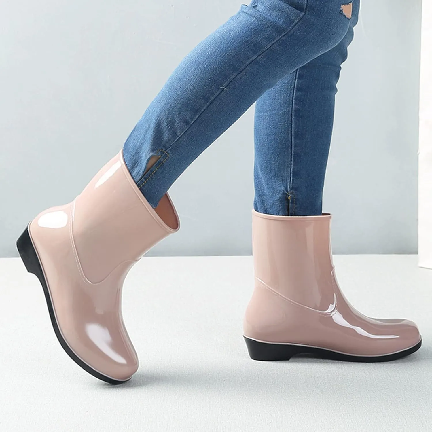 IWIHMIV Women's Rain Boots Rain Boots for Women Waterproof Rubber Boots Outdoor Comfort Boots Non-Slip Women Rain Shoes