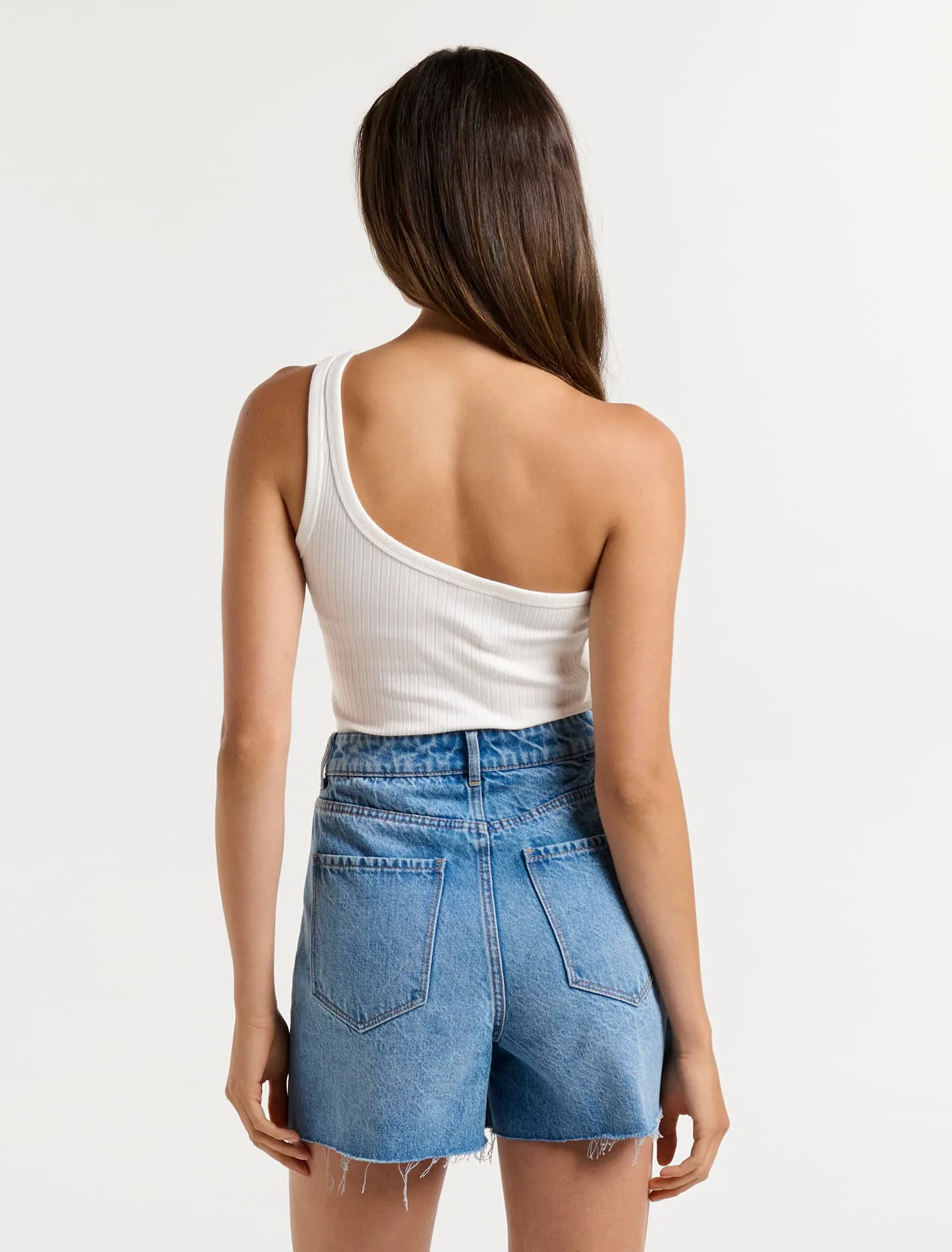 Jacinta Ribbed One Shoulder Top