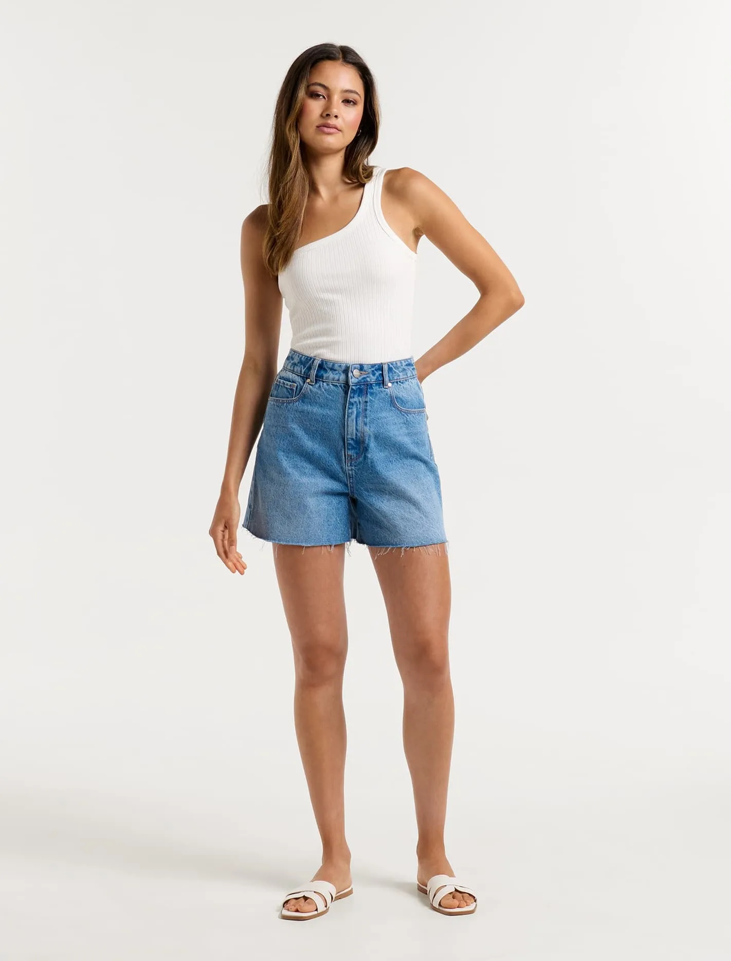Jacinta Ribbed One Shoulder Top