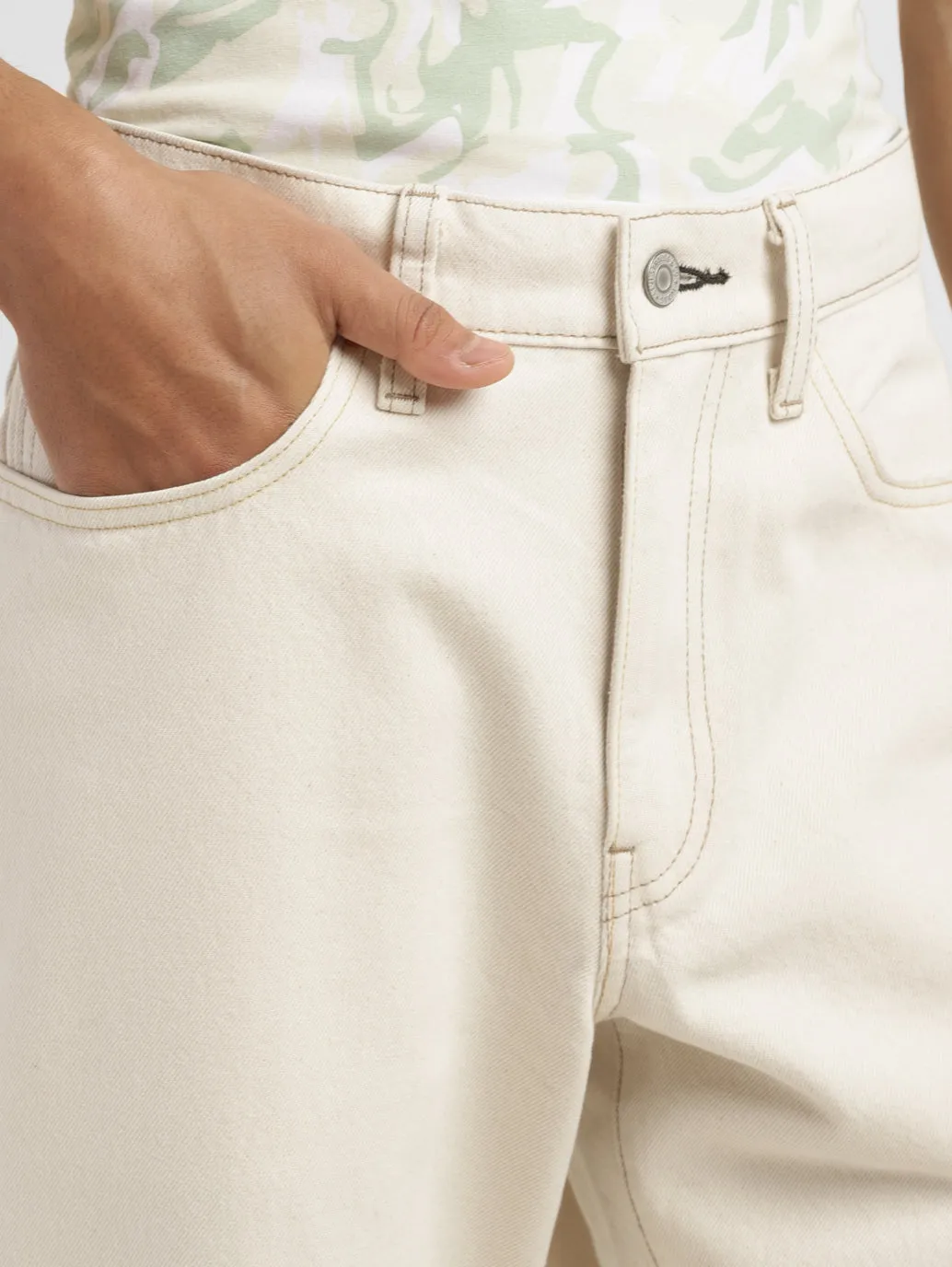 Men's 550 Beige Relaxed Fit Mid Rise Jeans