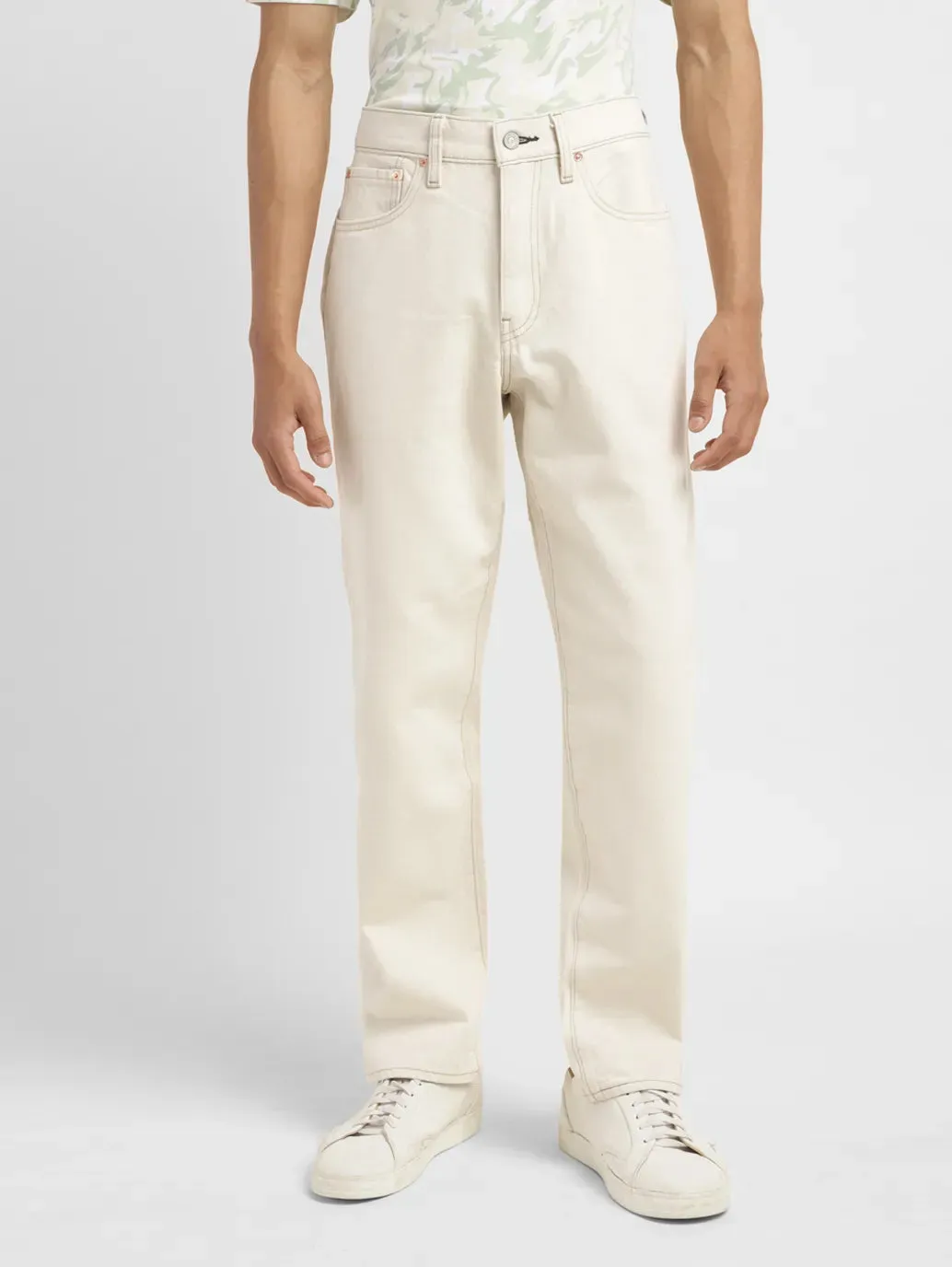 Men's 550 Beige Relaxed Fit Mid Rise Jeans