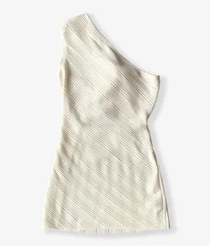 PHEENY/RANDOM RIB ONE SHOULDER TOPS(IVORY)