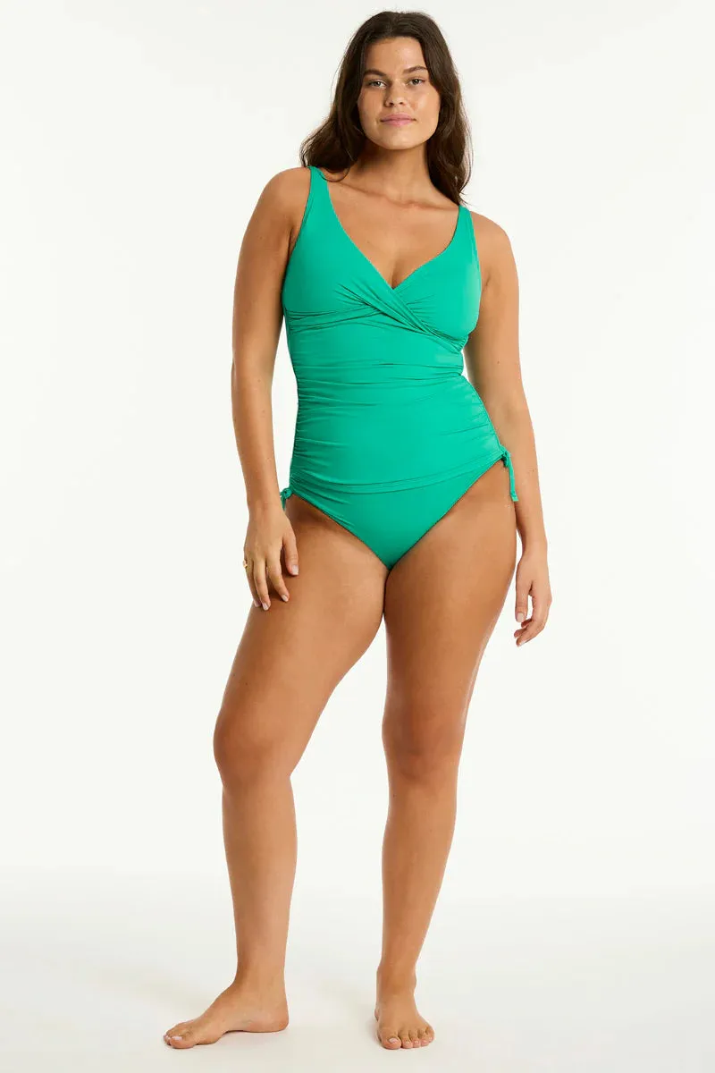Sea Level Cross front Multi Fit Singlet top in Evergreen