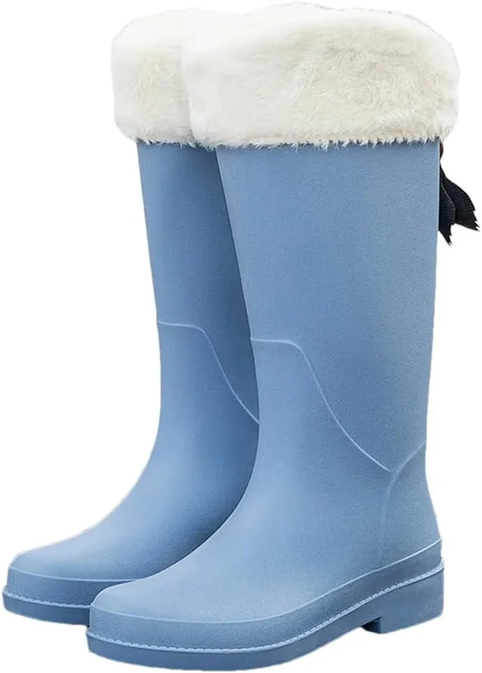 Wjnvfioo Fashion Women's Long Tube Thick Bottom Non-Slip Rainy Season Outdoor Rain Boots Waterproof Rain Boots Work Rain Boots